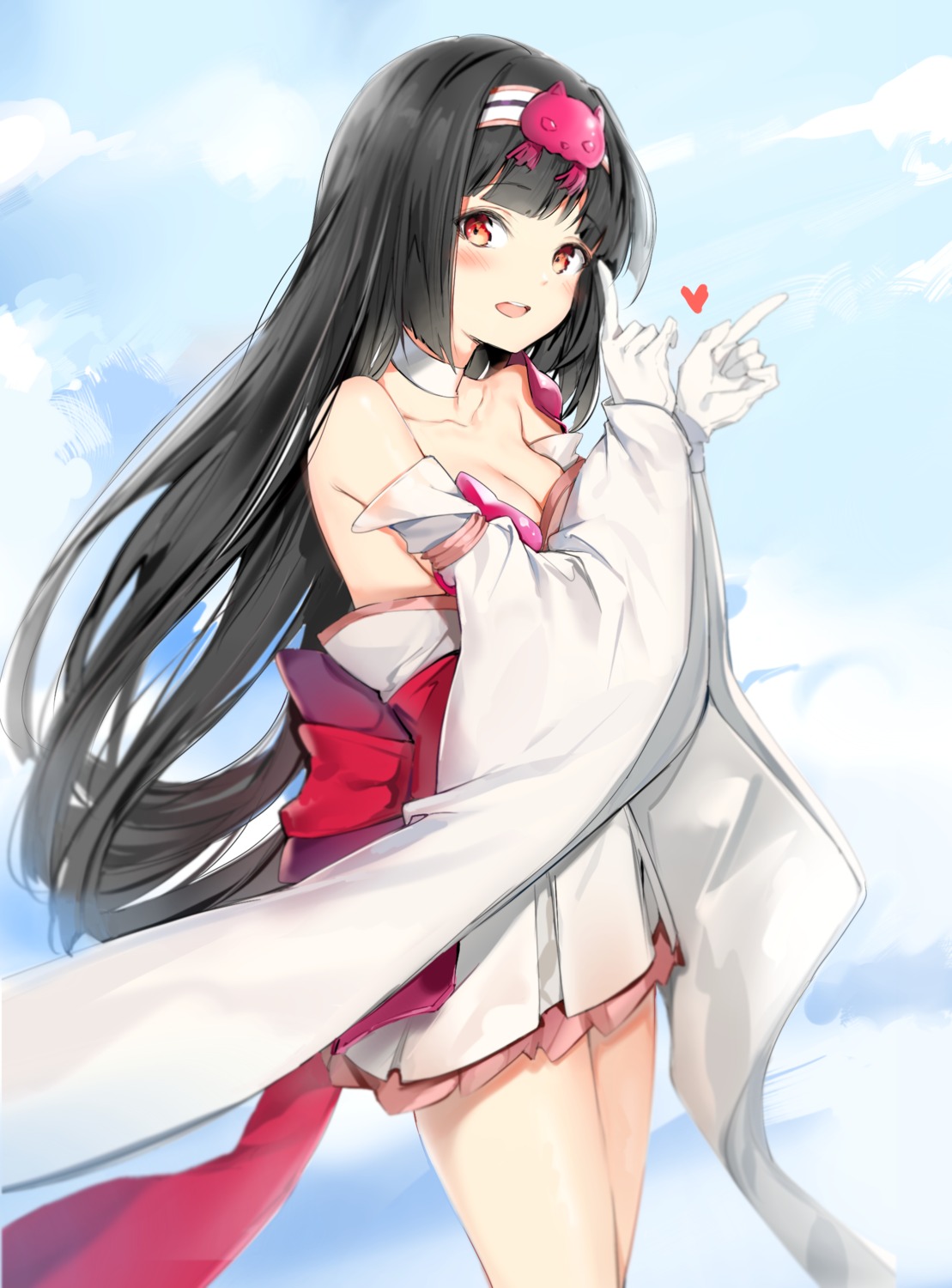 breast_hold cleavage japanese_clothes meow:_mystic_emissary_of_wonder silver_(chenwen)