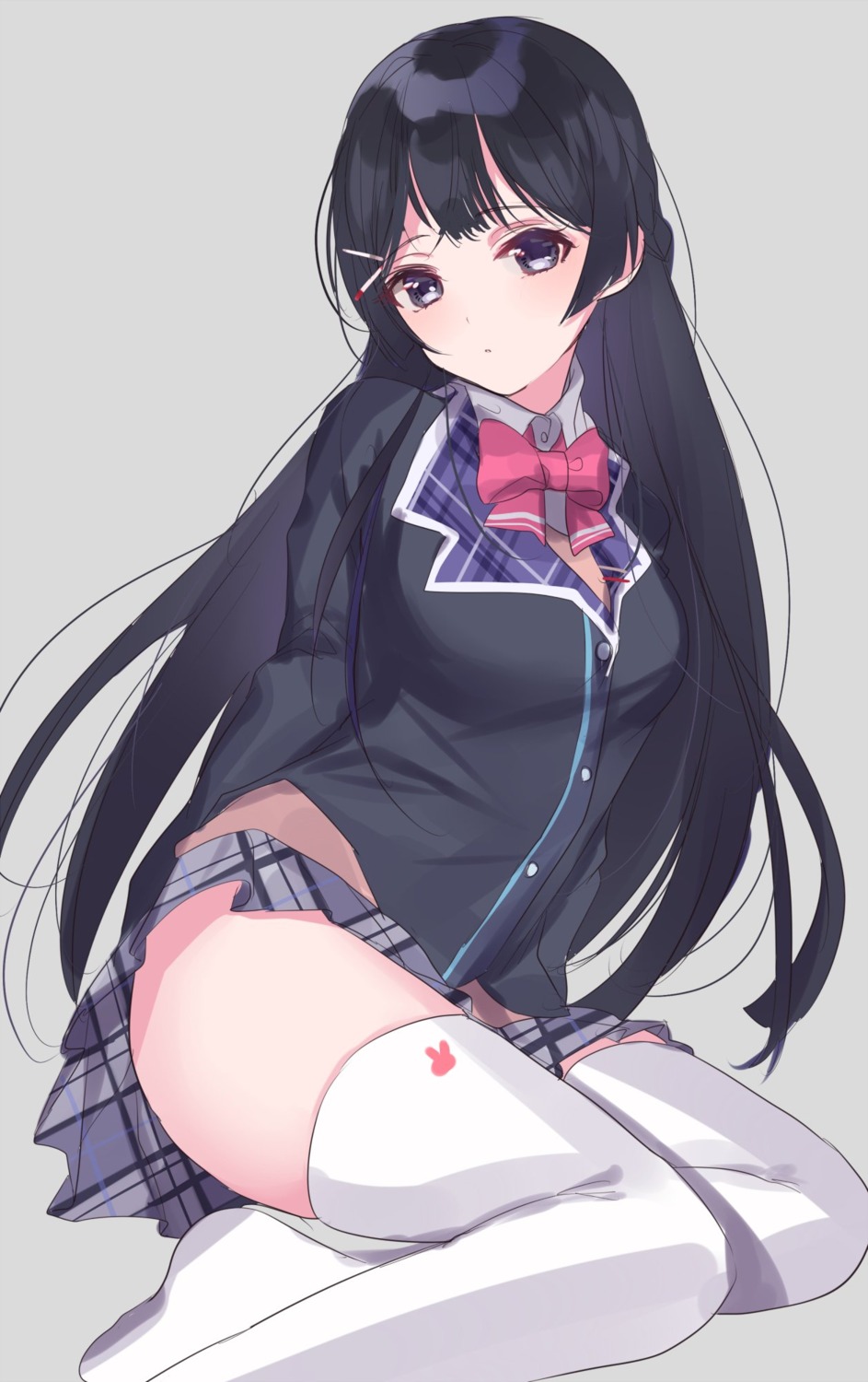 misumi nijisanji seifuku sweater thighhighs tsukino_mito