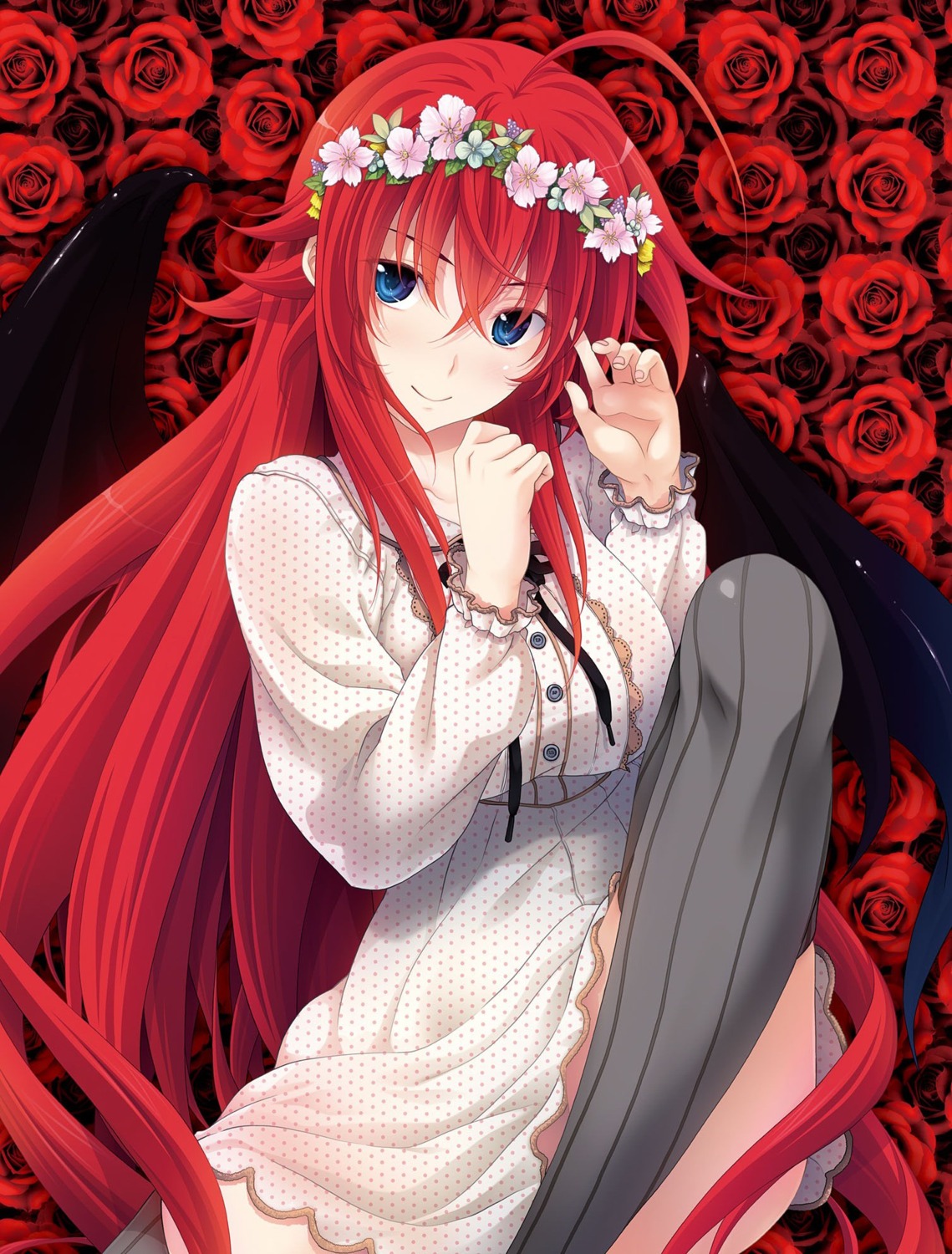 dress highschool_dxd miyama-zero rias_gremory thighhighs wings