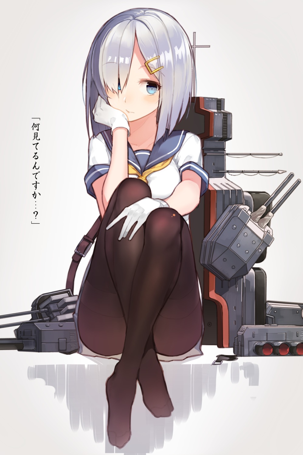 hamakaze_(kancolle) hitoshi_(pixiv3340857) kantai_collection pantyhose seifuku