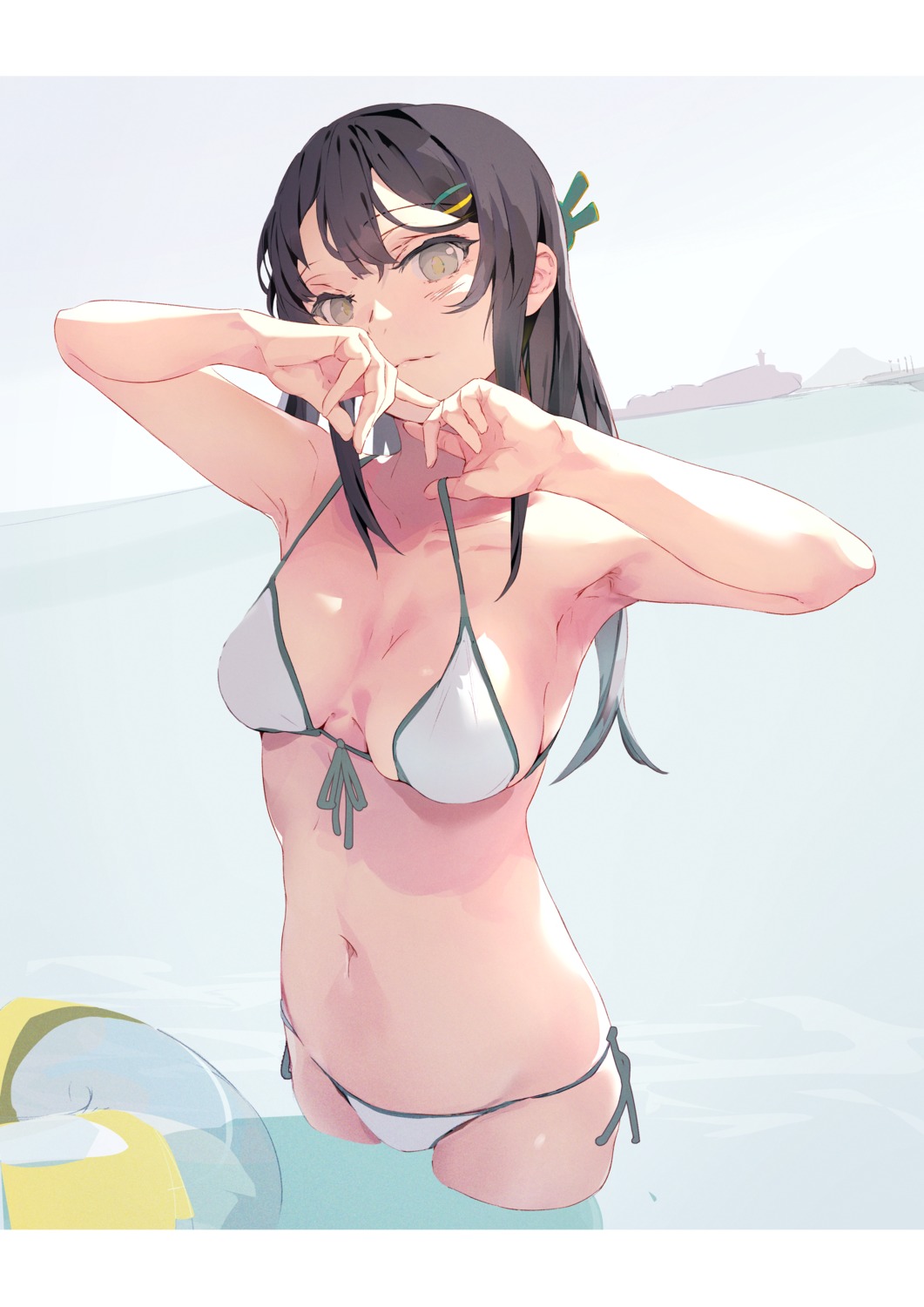 aotsuki_kaoru bikini sakurajima_mai seishun_buta_yarou swimsuits undressing wet