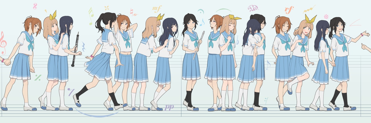 hibike!_euphonium kasaki_nozomi koubako_tone liz_to_aoi_tori nakagawa_natsuki seifuku yoroizuka_mizore yoshikawa_yuuko