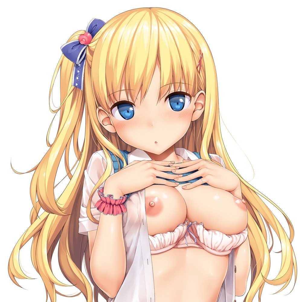 bra breasts nipples open_shirt takayaki