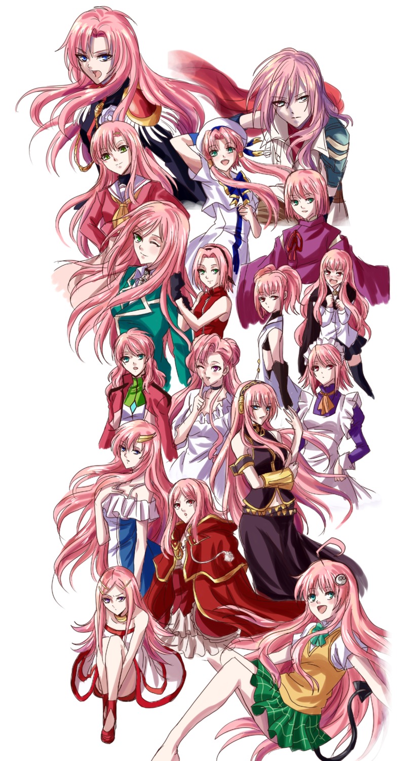 akashiya_moka anemone anya_alstreim aria charlotte_baskerville code_geass crossover dress euphemia_li_britannia eureka_seven feldt_grace final_fantasy final_fantasy_xiii gundam gundam_00 gundam_seed harukanaru_toki_no_naka_de haruno_sakura hayate_no_gotoku kacyu katsura_hinagiku lacus_clyne lala_satalin_deviluke lightning louise maid megurine_luka mizunashi_akari motomiya_akane naruto ninja pandora_hearts revolutionary_girl_utena rosario_+_vampire seifuku shakugan_no_shana tail tenjou_utena thighhighs to_love_ru uniform vocaloid wilhelmina_carmel zero_no_tsukaima