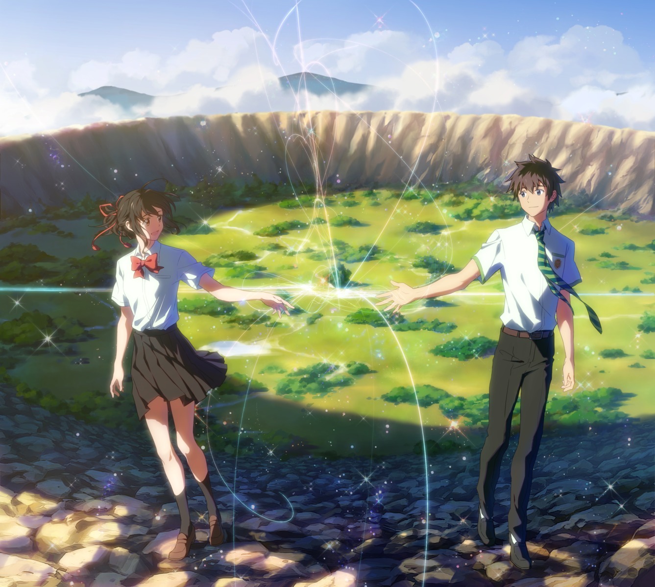 kimi_no_na_wa. landscape luclu miyamizu_mitsuha seifuku tachibana_taki