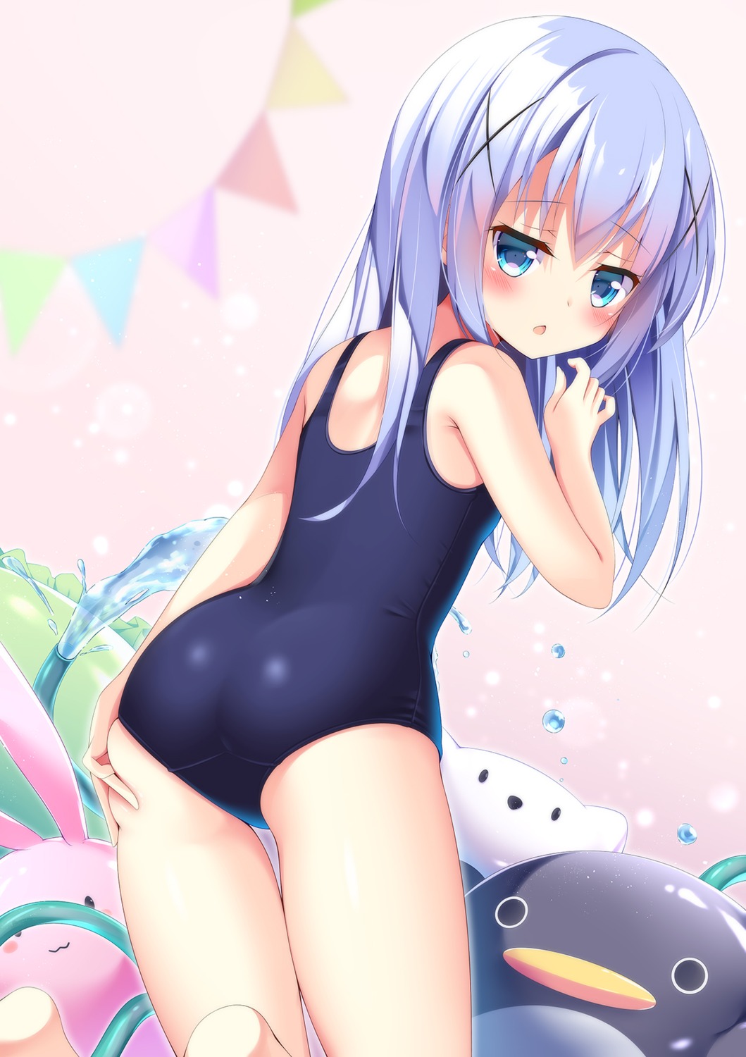 ass gochuumon_wa_usagi_desu_ka? hatsuhi kafuu_chino loli school_swimsuit swimsuits