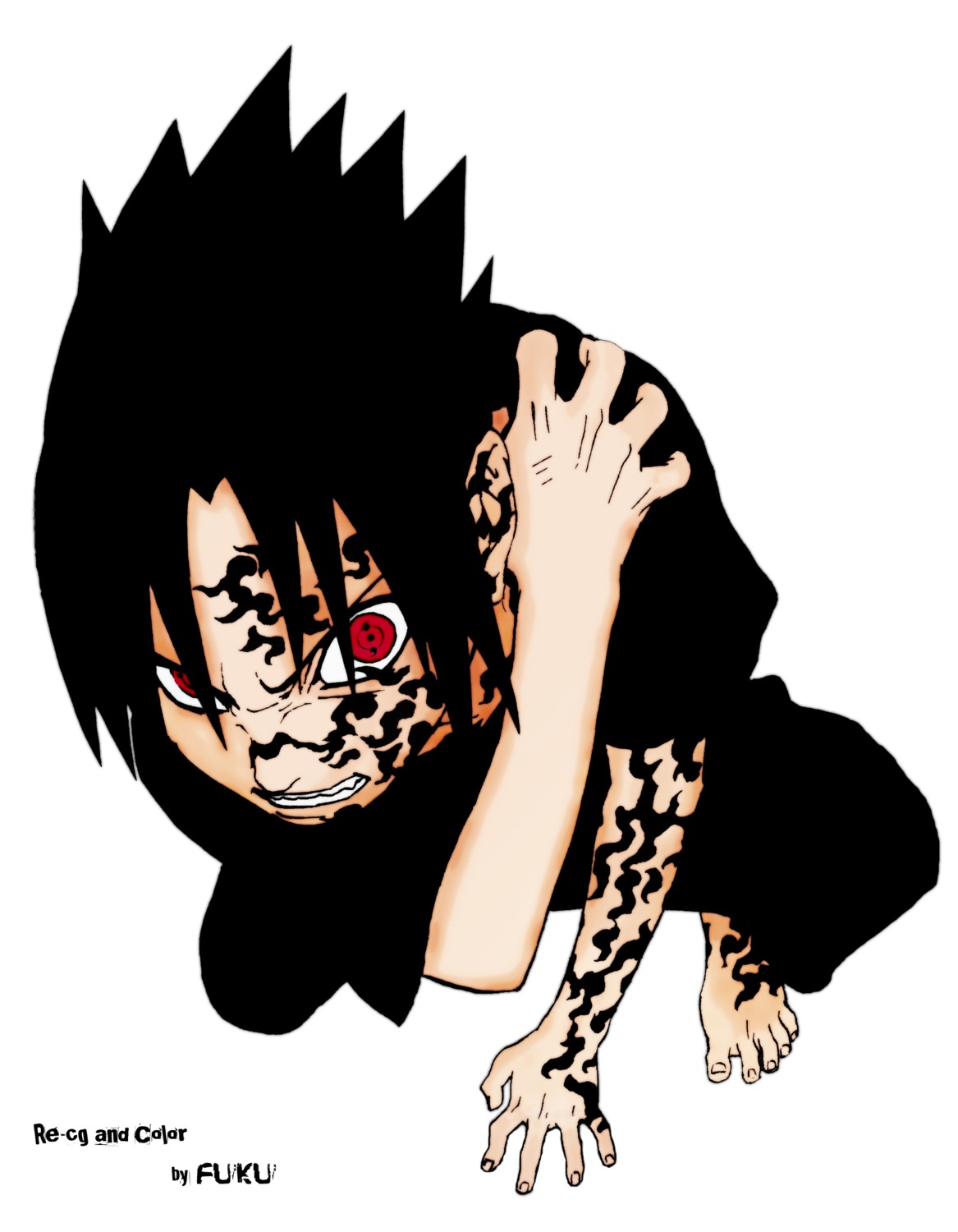 male naruto uchiha_sasuke vector_trace watermark