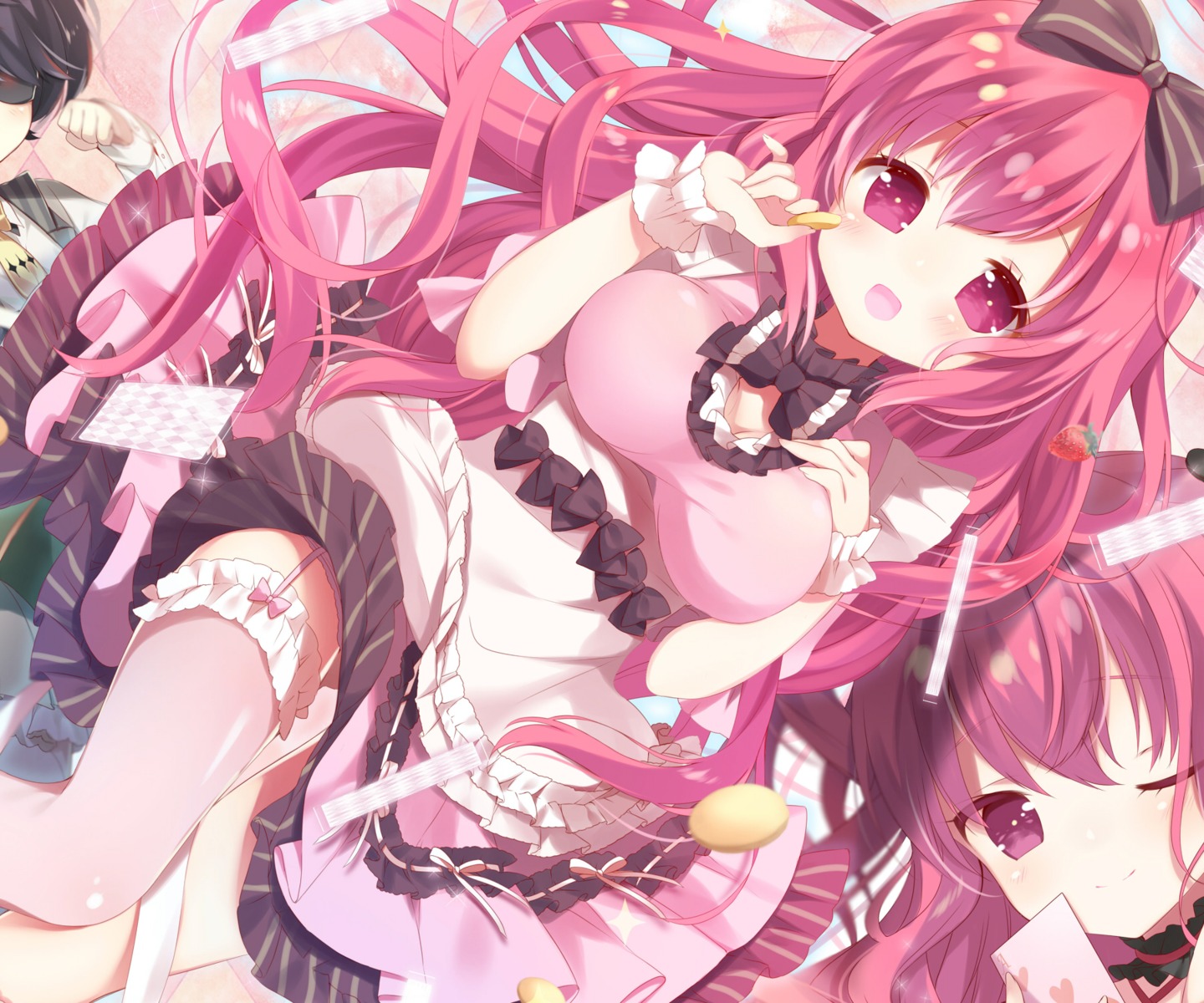 ameno_usari dress rasis skirt_lift sound_voltex stockings thighhighs