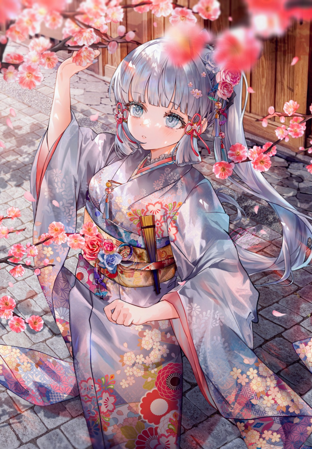 genshin_impact kamisato_ayaka kimono ullv