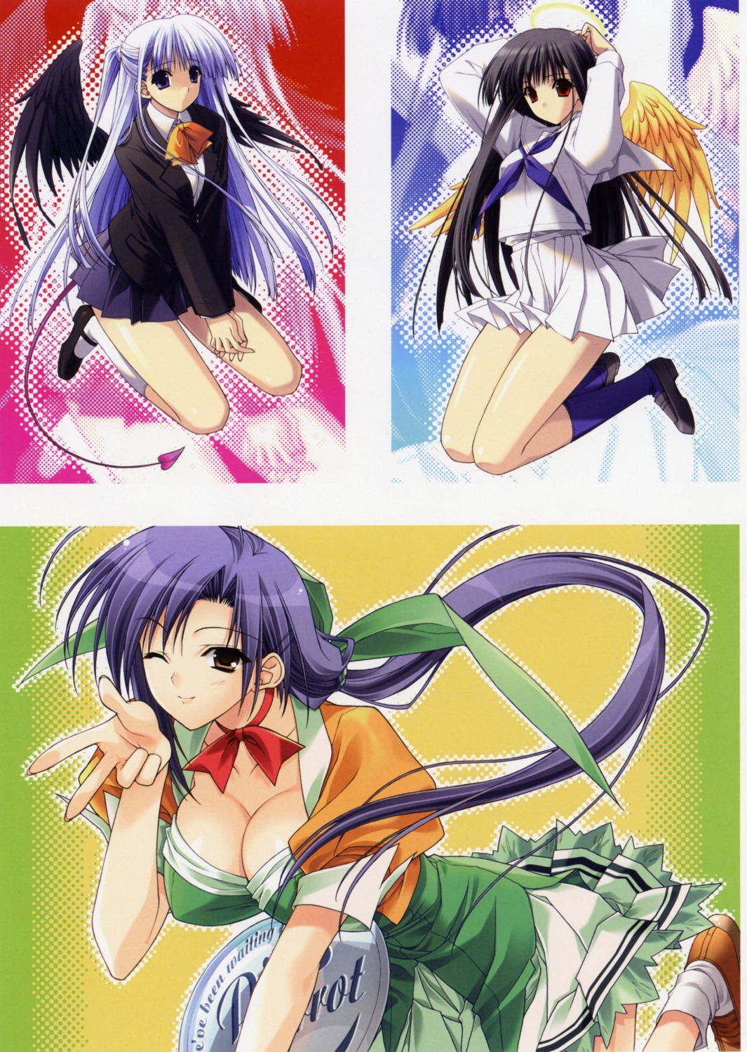 angel cleavage kinoshita_takako pia_carrot seifuku suzuhira_hiro waitress wings