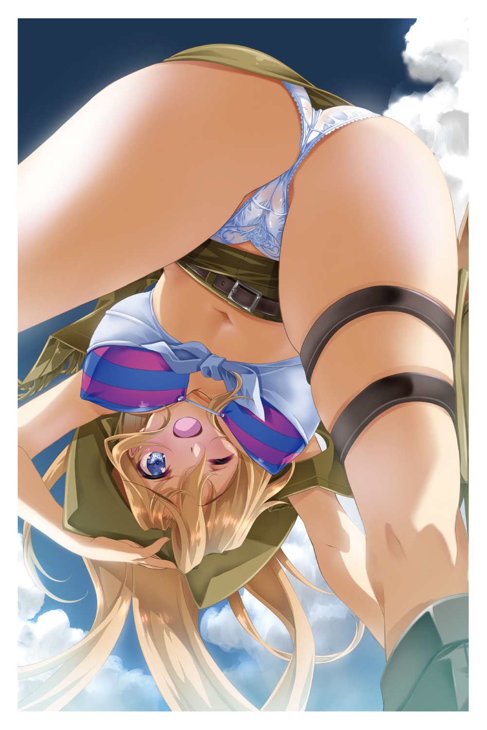 ass bra cameltoe erect_nipples garter pantsu senomoto_hisashi skirt_lift