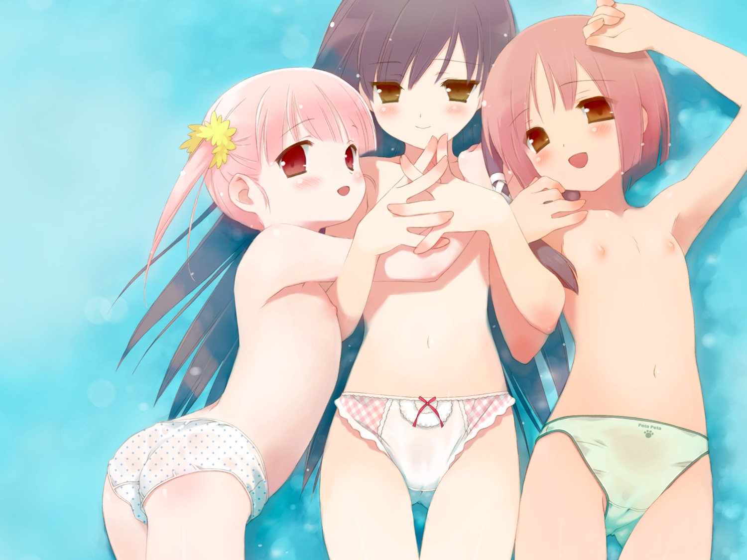 akino_momiji cuffs gayarou kiriyama_sakura loli nipples pantsu sakura_musubi sera_karen topless wallpaper