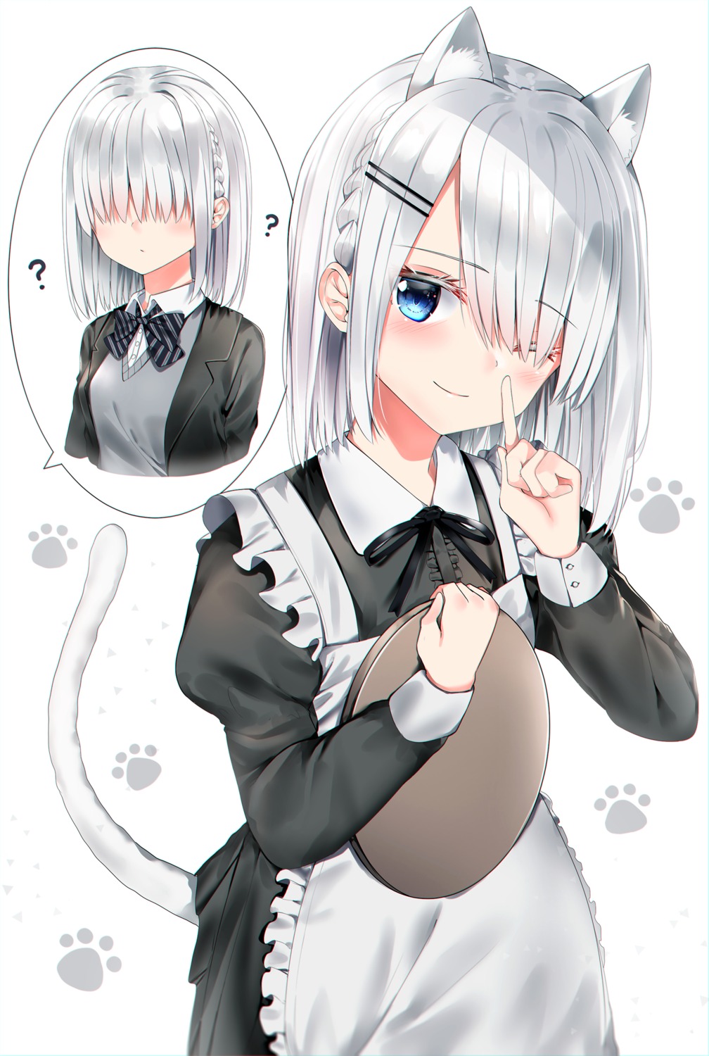 animal_ears maid nekomimi neku_(neku_draw) seifuku skirt_lift sweater tail