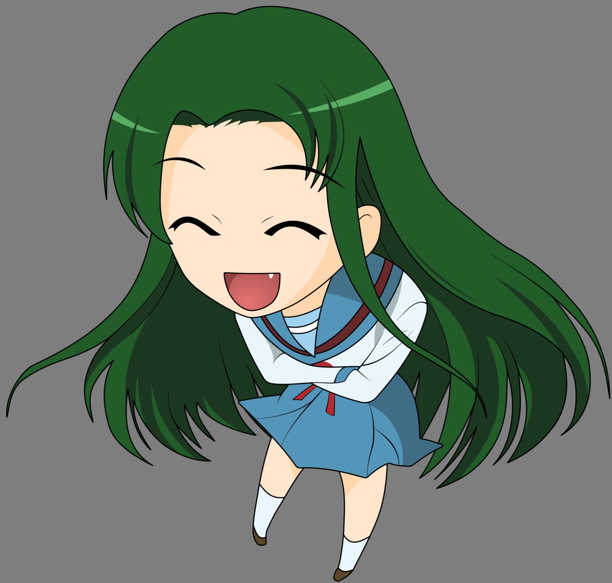 chibi seifuku suzumiya_haruhi_no_yuuutsu transparent_png tsuruya vector_trace