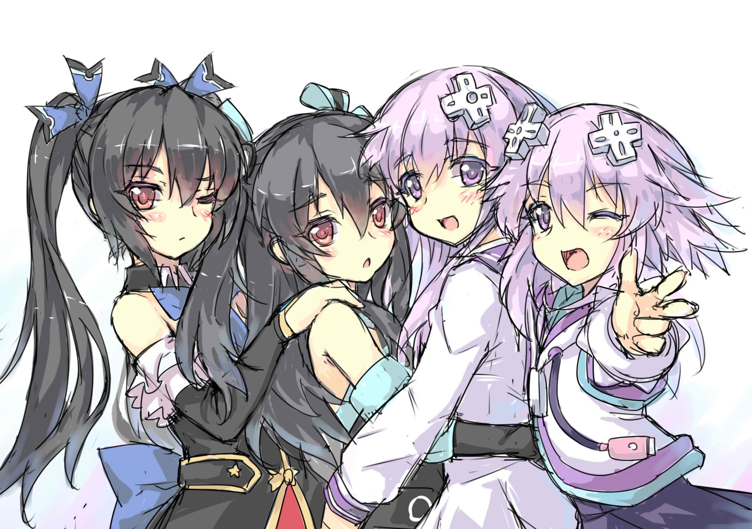 abyss_of_parliament choujigen_game_neptune nepgear neptune noire uni_(choujigen_game_neptune)