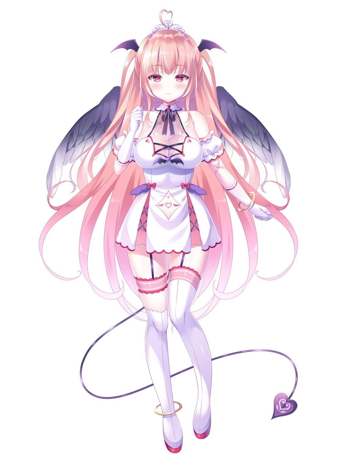 cleavage gabri_el gabriel_channel garter horns nanohana_kohina see_through stockings tail thighhighs wings