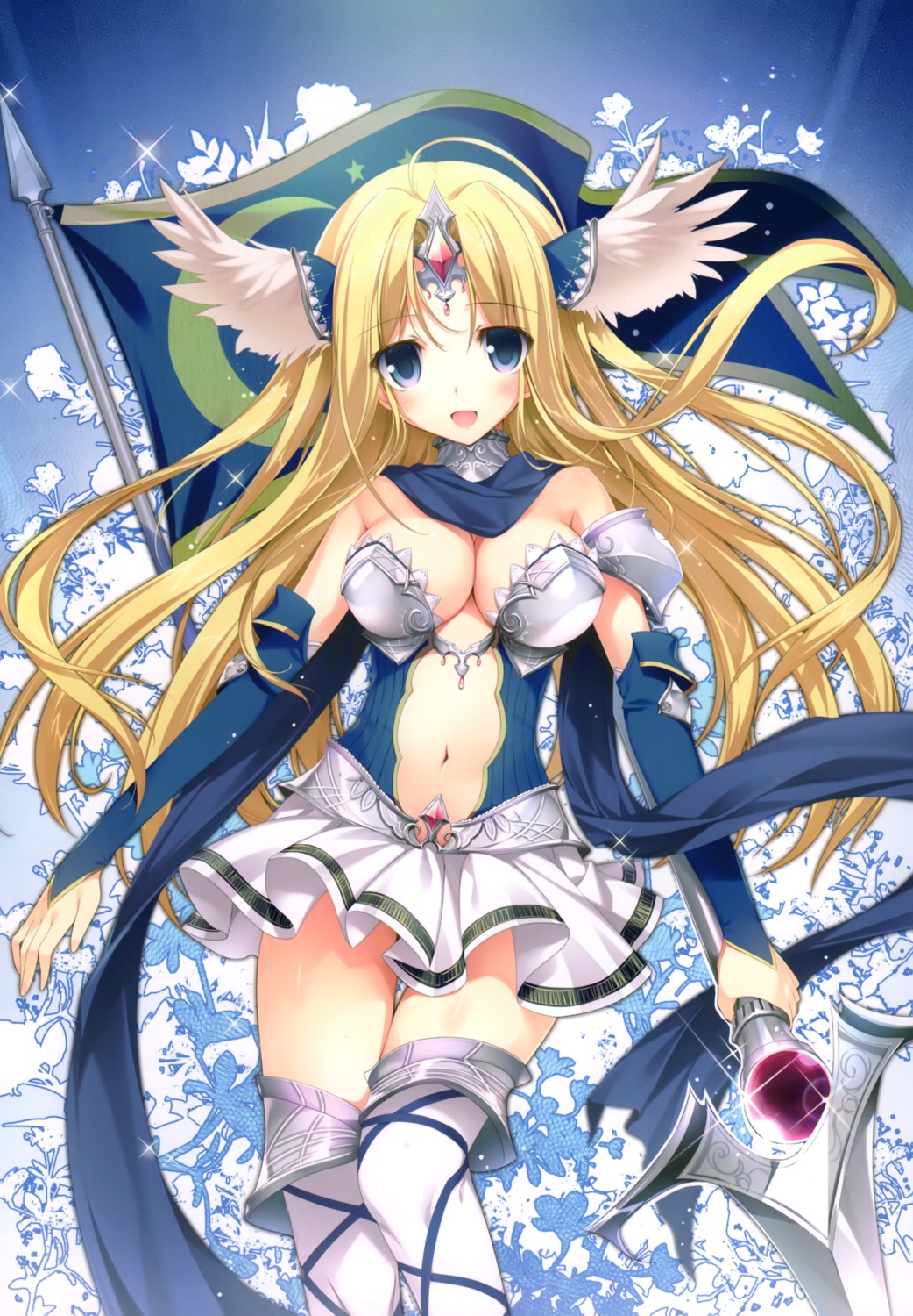 dress karory no_bra skirt_lift sword thighhighs