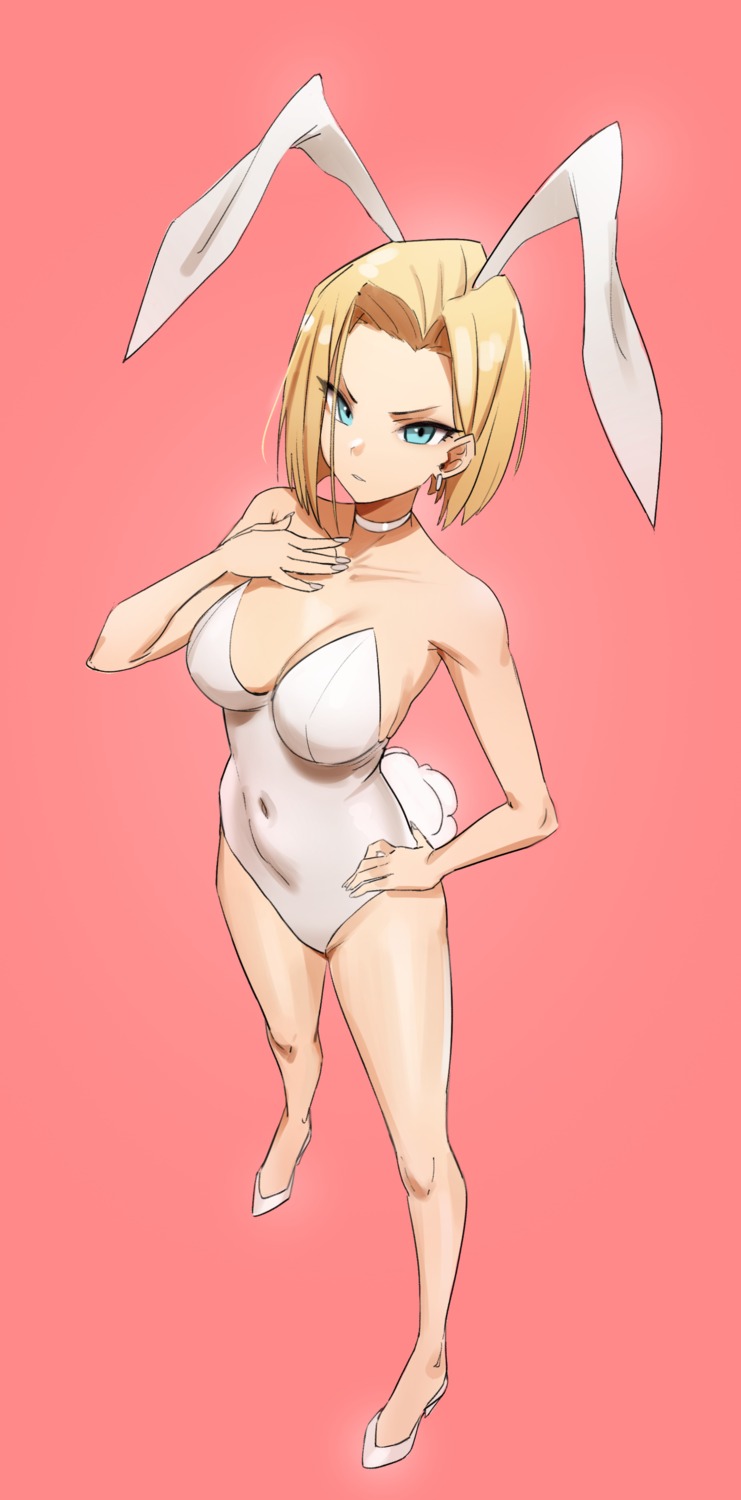 android_18 animal_ears bunny_ears bunny_girl dragon_ball dragon_ball_z heels kiritzugu no_bra tail