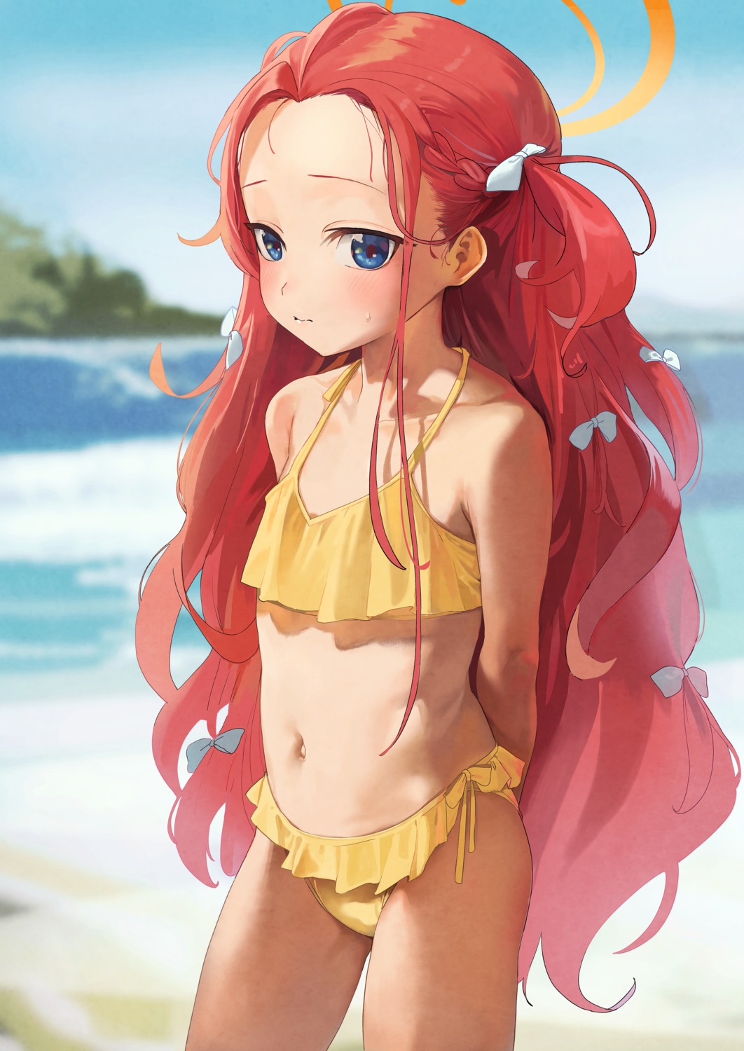 bikini blue_archive dorontabi halo hanaoka_yuzu loli swimsuits