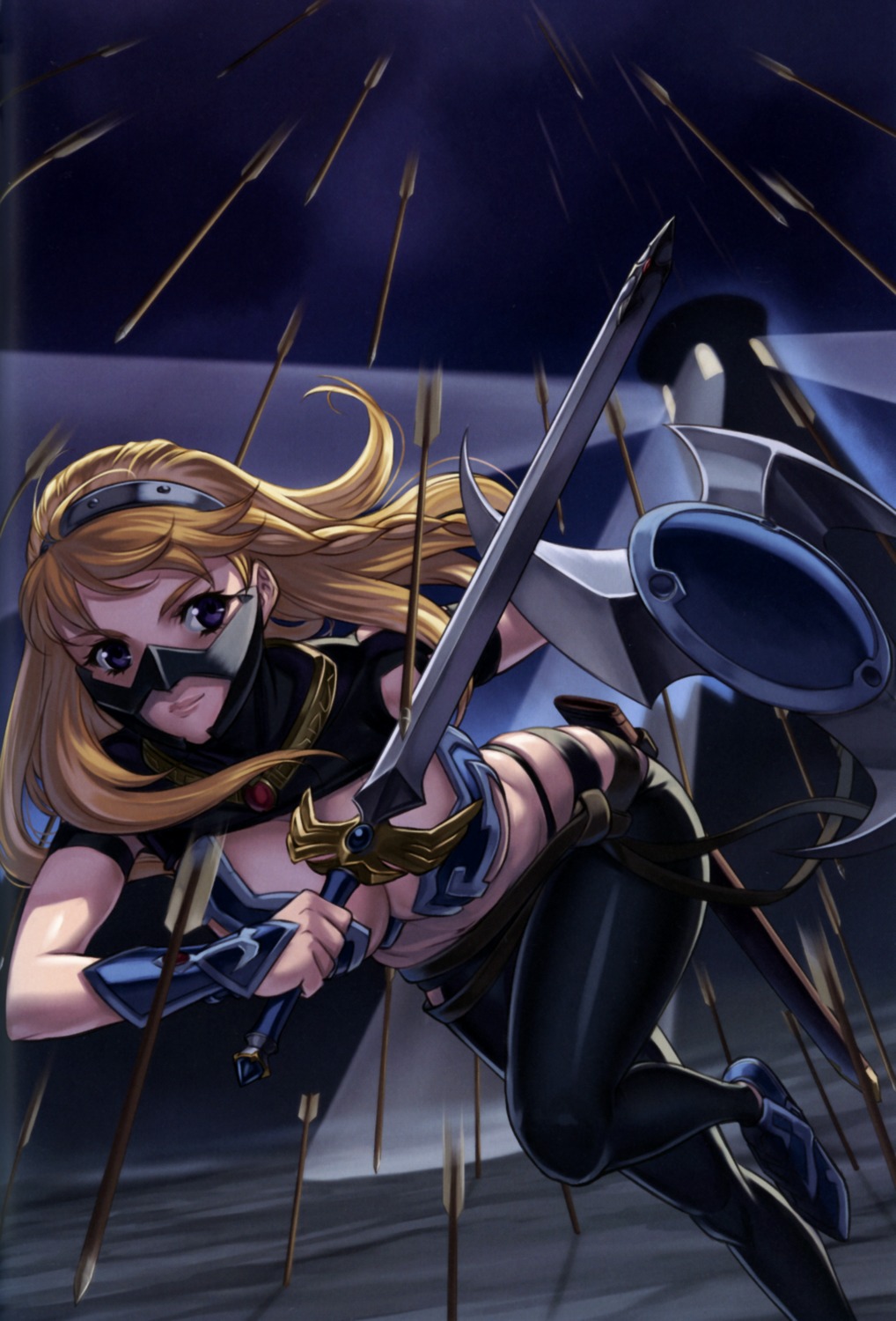 armor binding_discoloration cleavage eiwa leina queen's_blade queen's_blade_rebellion sword