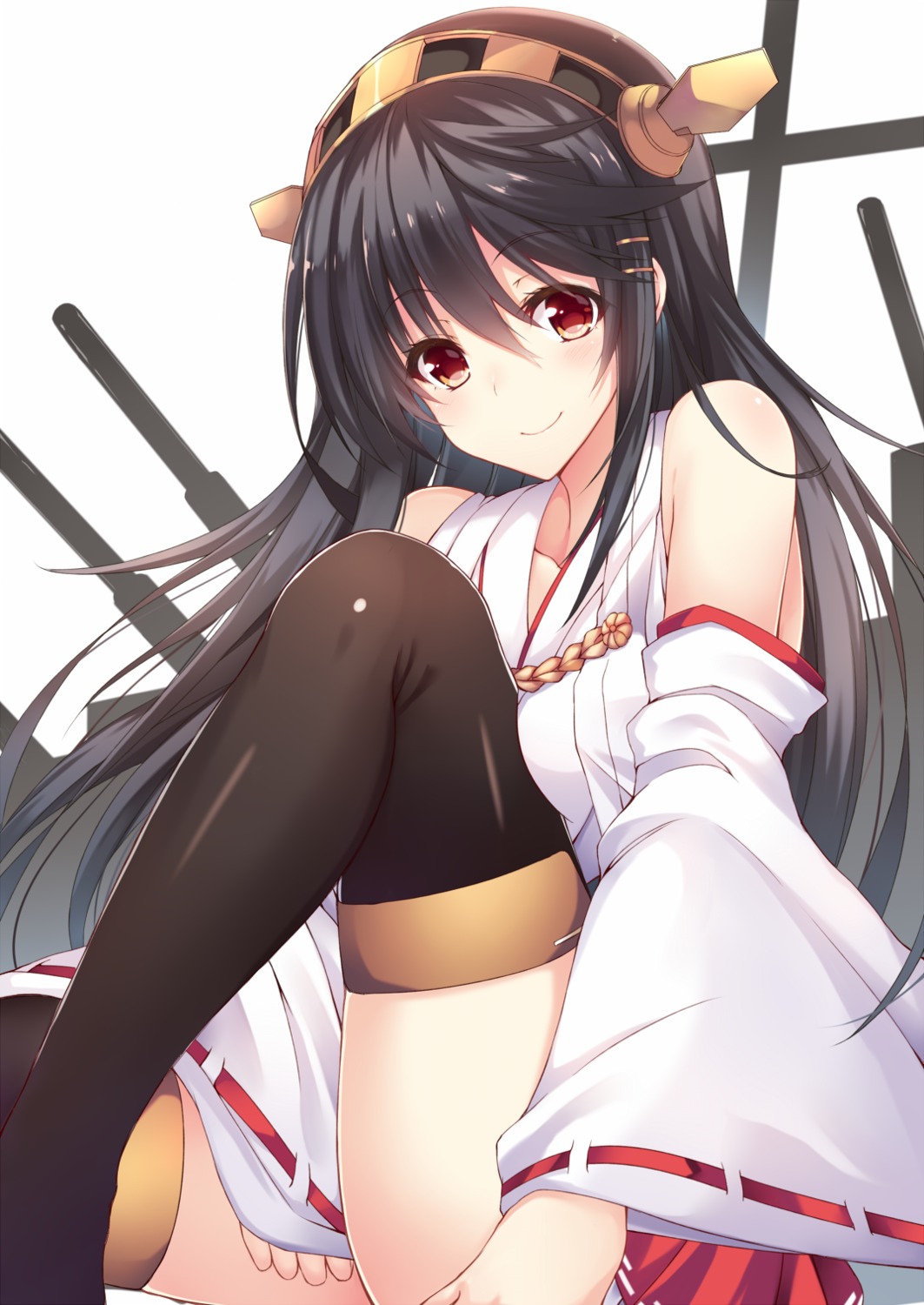 haruna_(kancolle) japanese_clothes kantai_collection nakatama_kyou thighhighs