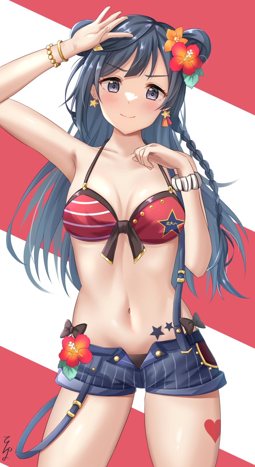 bikini cleavage love_live!_nijigasaki_high_school_idol_club swimsuits tattoo tenpa_(tenpa2190) yuuki_setsuna