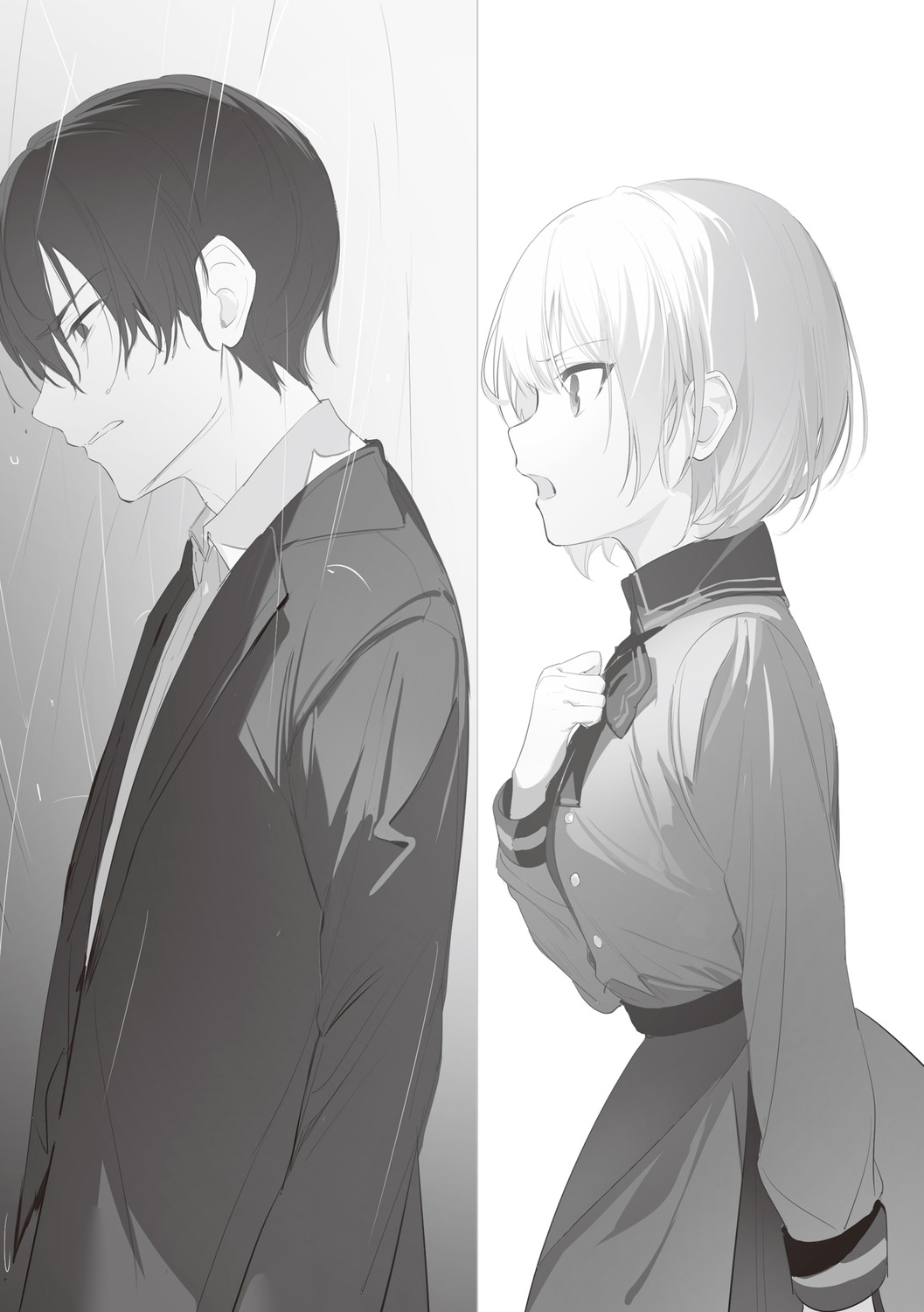 business_suit monochrome seifuku siesta_(tantei_wa_mou_shindeiru) tantei_wa_mou_shindeiru umibouzu