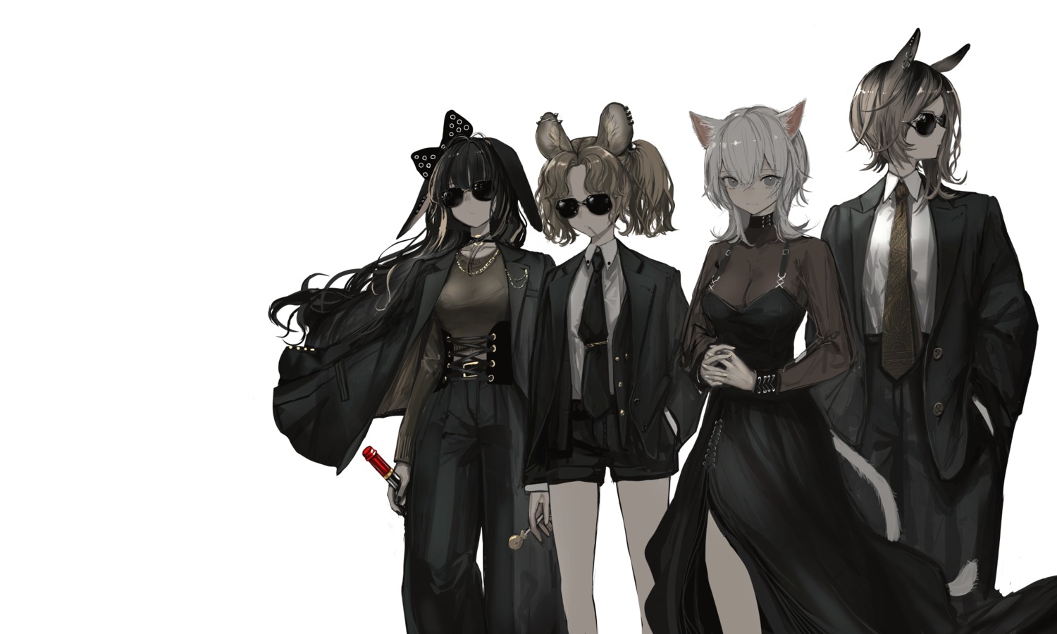 animal_ears business_suit dress megane naruwe see_through