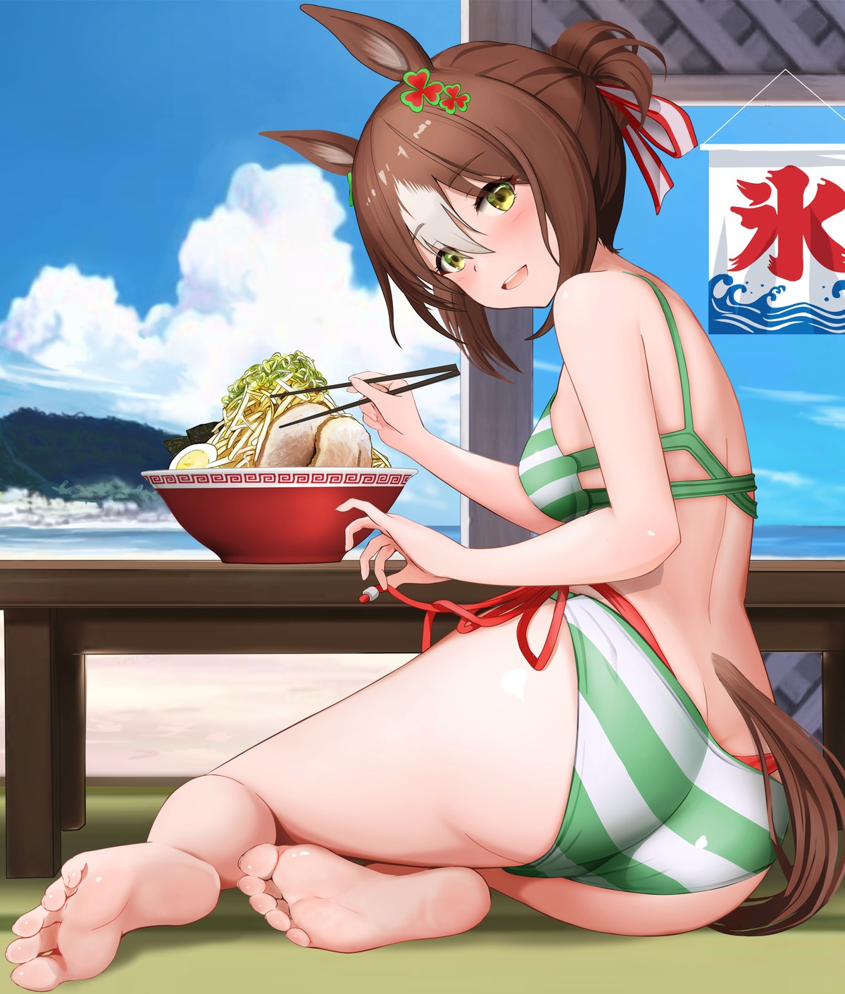 animal_ears ass bikini fine_motion_(umamusume) gibun_(sozoshu) swimsuits tail uma_musume_pretty_derby