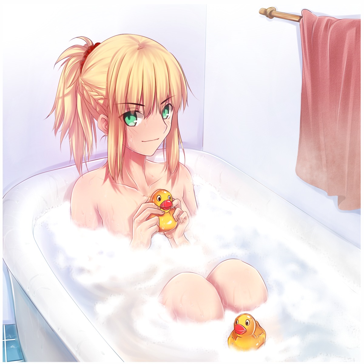 bathing fate/apocrypha fate/stay_night ladymarta mordred_(fate) naked wet