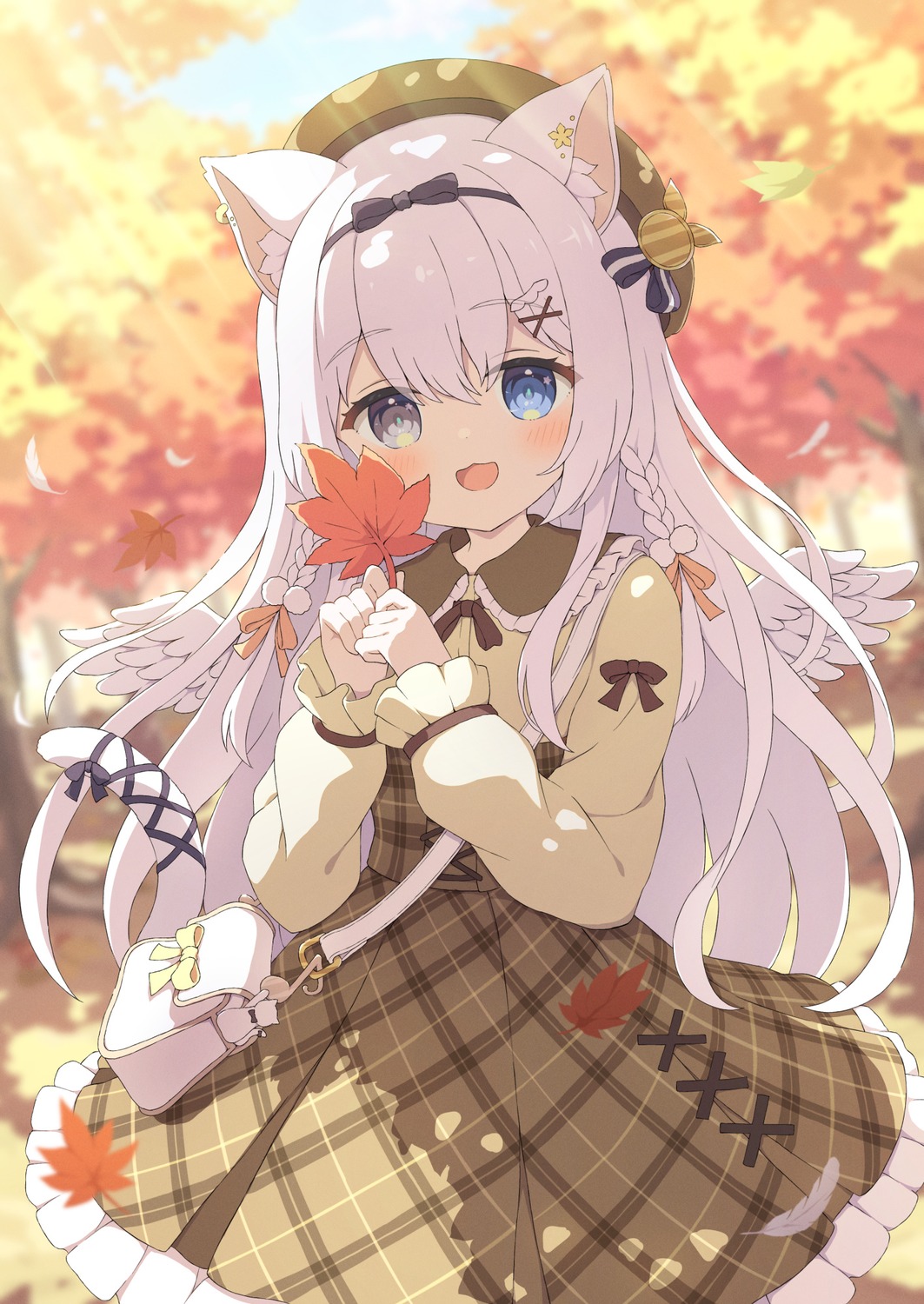 animal_ears heterochromia indie_virtual_youtuber nekomimi sorashi_purumu tail tyakomes wings