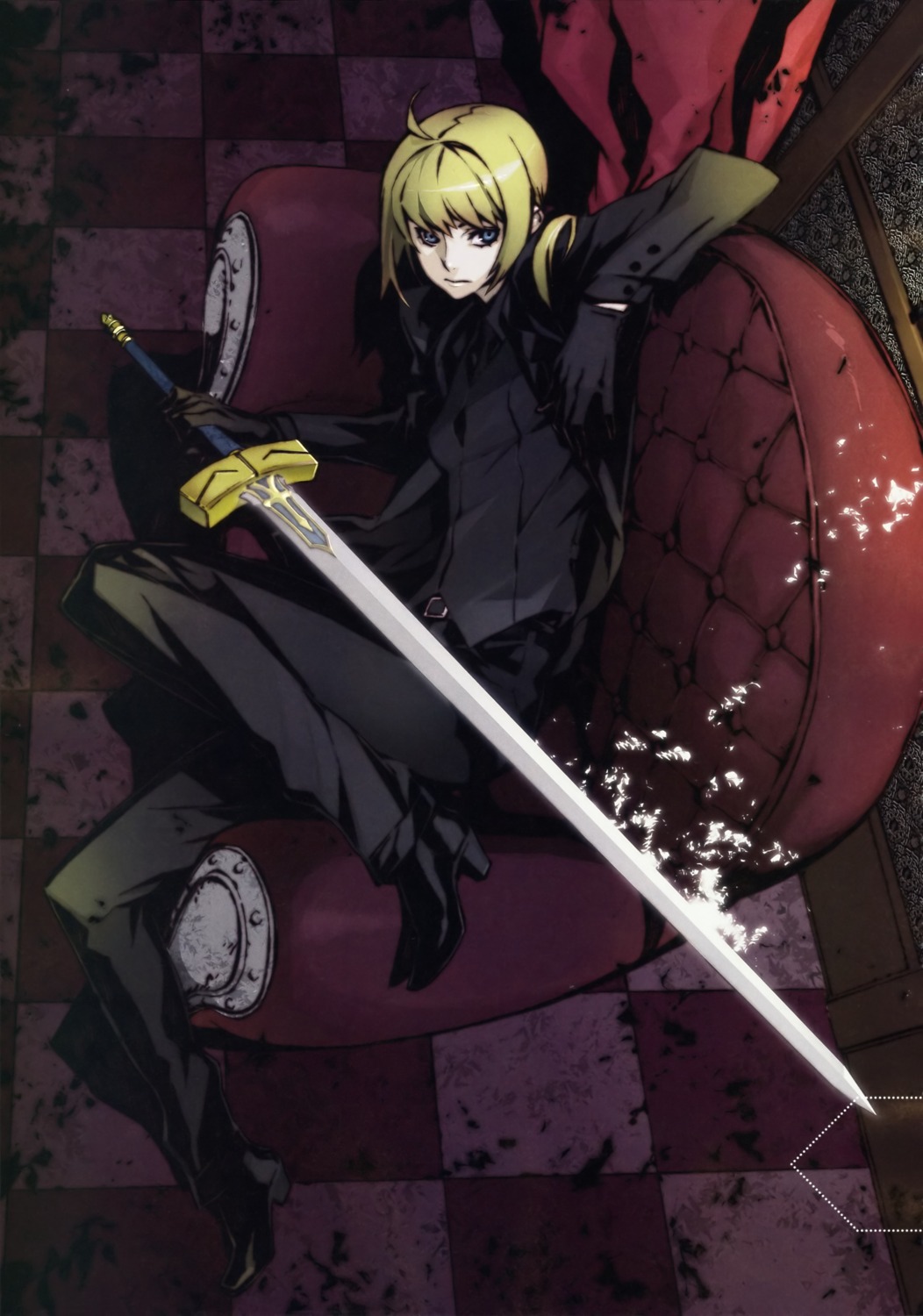 business_suit fate/stay_night fate/zero miwa_shirow saber sword type-moon
