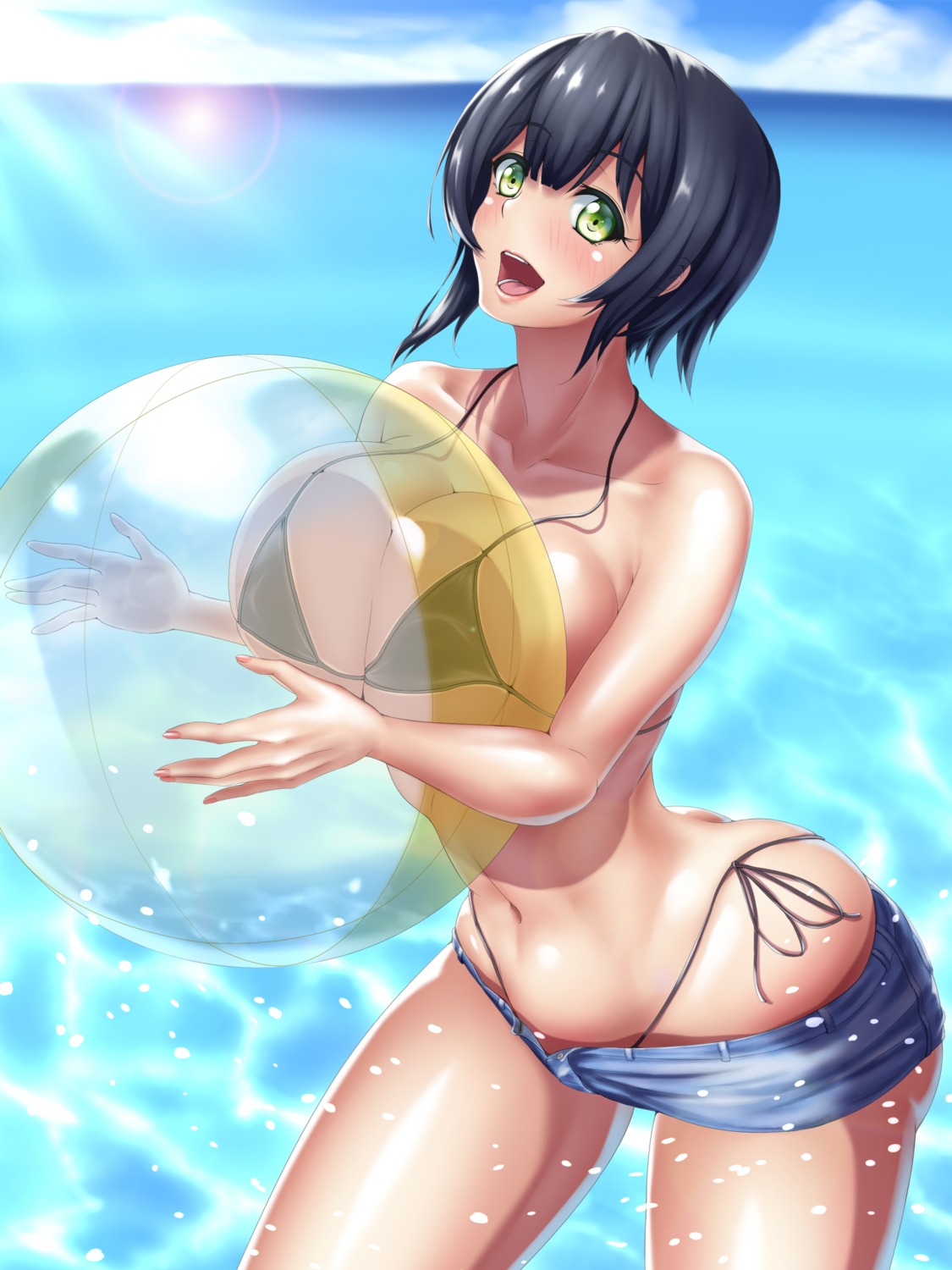 bikini erect_nipples swimsuits tama_(tamakaka1031)