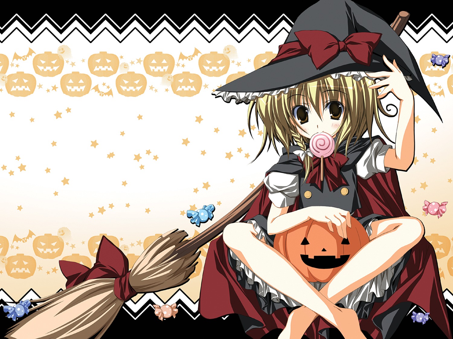 halloween kirisame_marisa korie_riko mujin_shoujo touhou wallpaper witch