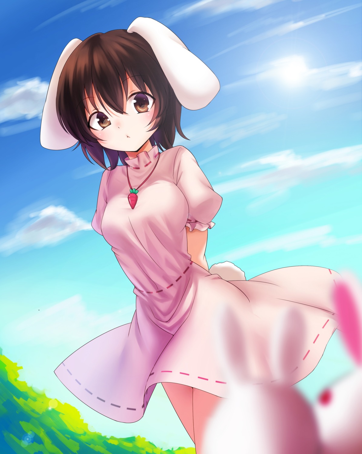 animal_ears bunny_ears dress inaba_tewi koissa tail touhou