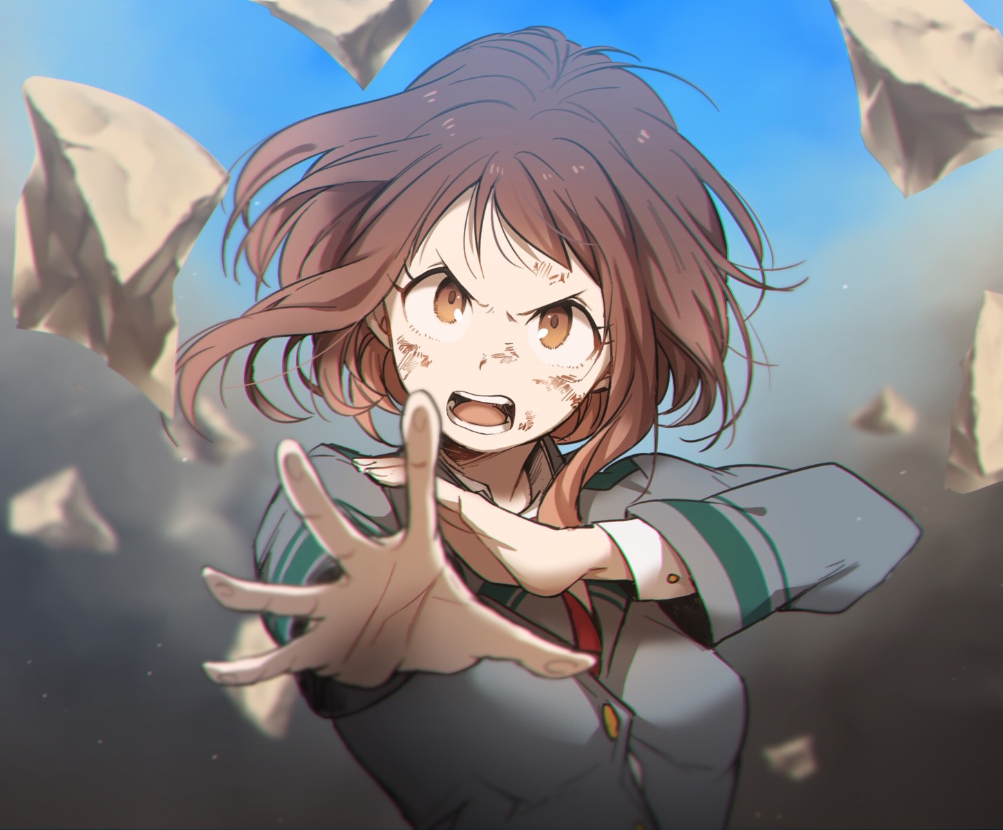 boku_no_hero_academia inawa_akito seifuku uraraka_ochako