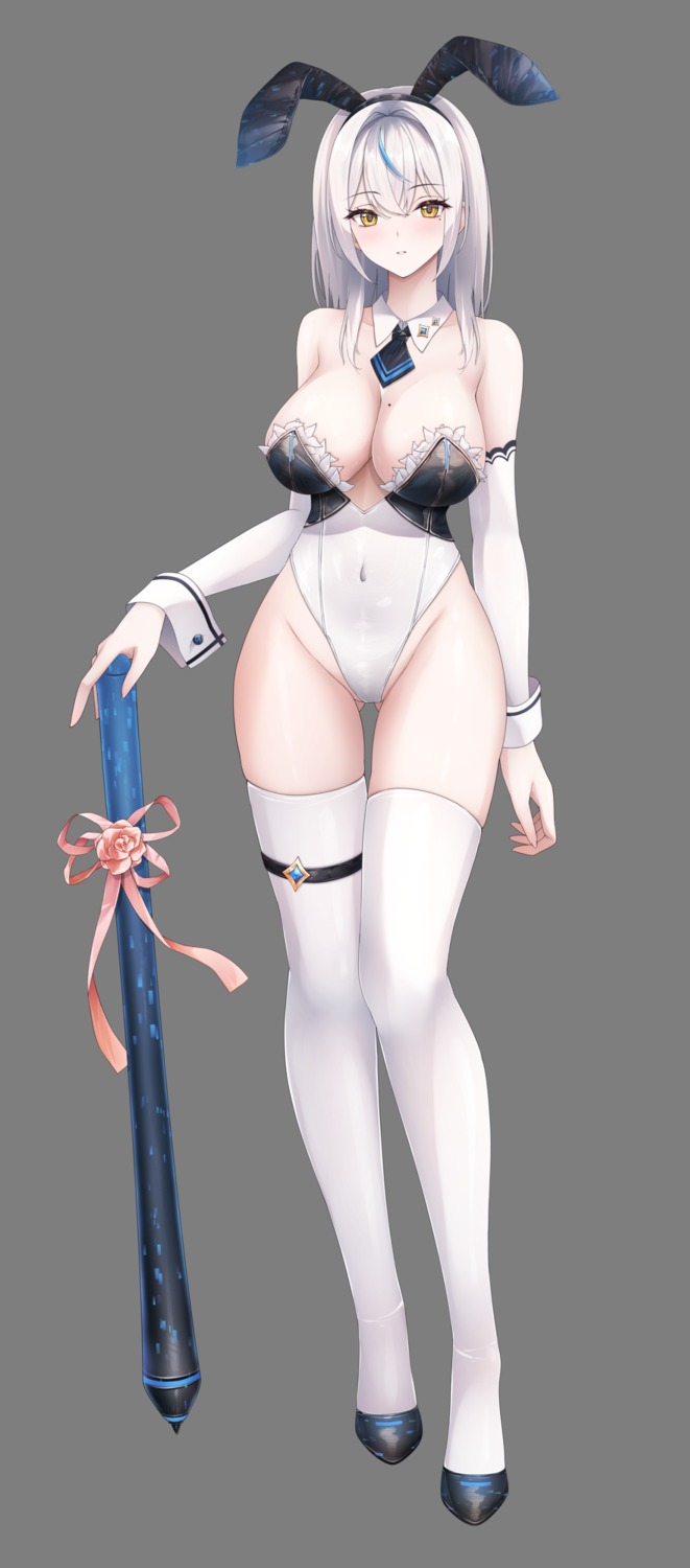 animal_ears bunny_ears bunny_girl garter iroha_(unyun) no_bra thighhighs transparent_png