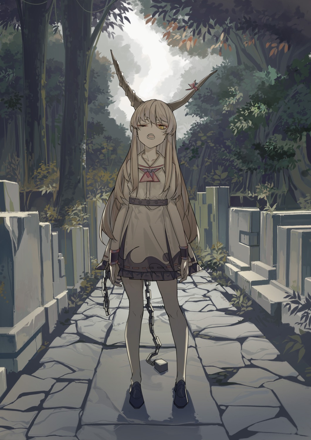 azling dress horns ibuki_suika touhou