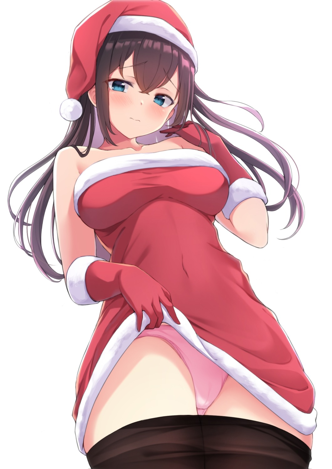 cameltoe christmas dress nekokobushi pantsu pantyhose skirt_lift