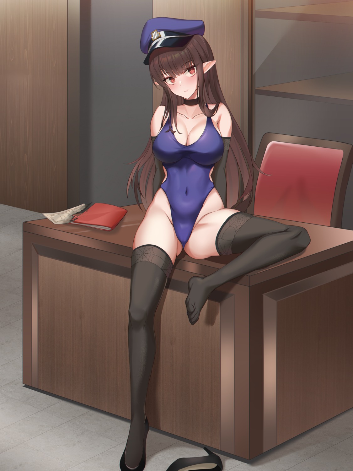 cleavage heels pharamacom pointy_ears swimsuits thighhighs