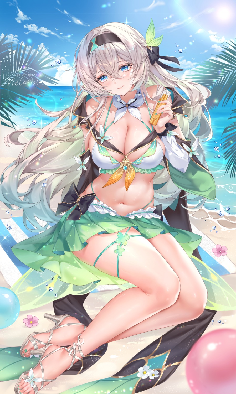 bikini firefly garter heels honkai:_star_rail melailai skirt_lift swimsuits