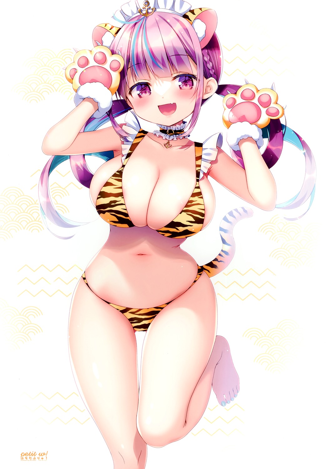 animal_ears bikini hololive maid minato_aqua sasai_saji swimsuits tail
