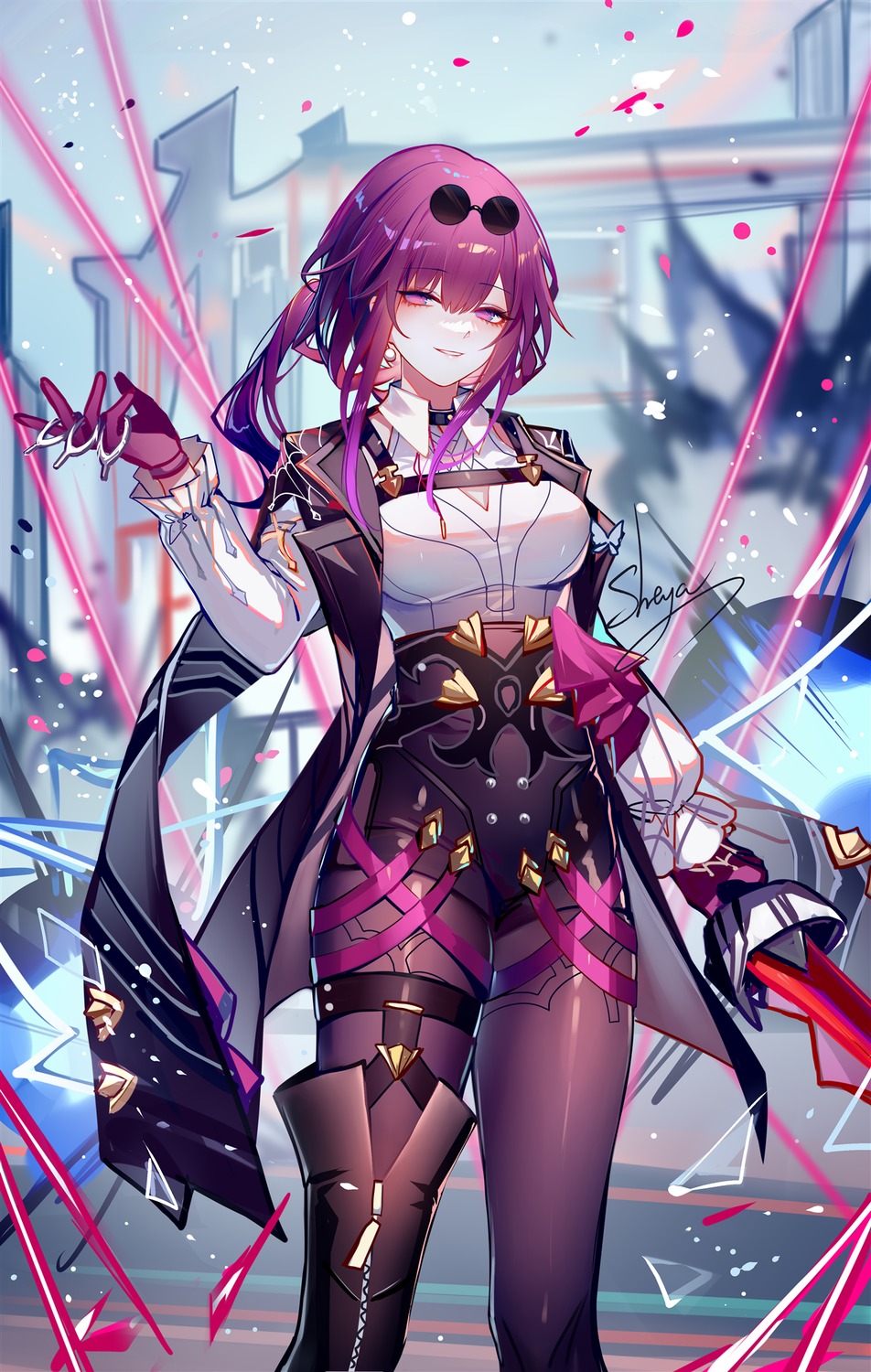 garter honkai:_star_rail kafka_(honkai:_star_rail) megane pantyhose sheya sword thighhighs