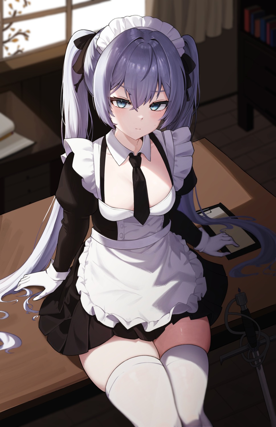 dasi_(kwts3227) eternal_return:_black_survival maid no_bra thighhighs