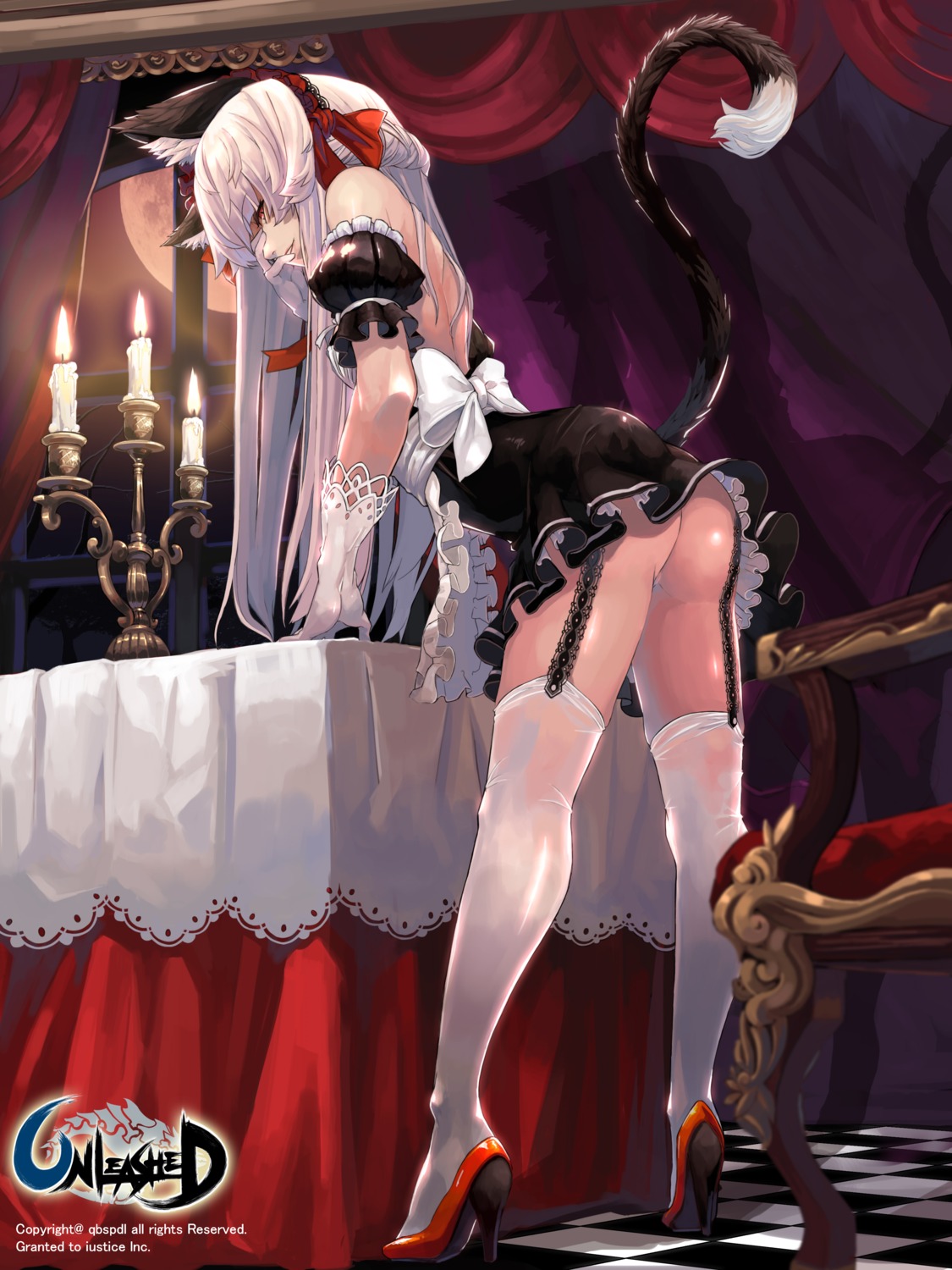 animal_ears ass heels maid nekomimi no_bra nopan qbspdl stockings tail thighhighs unleashed