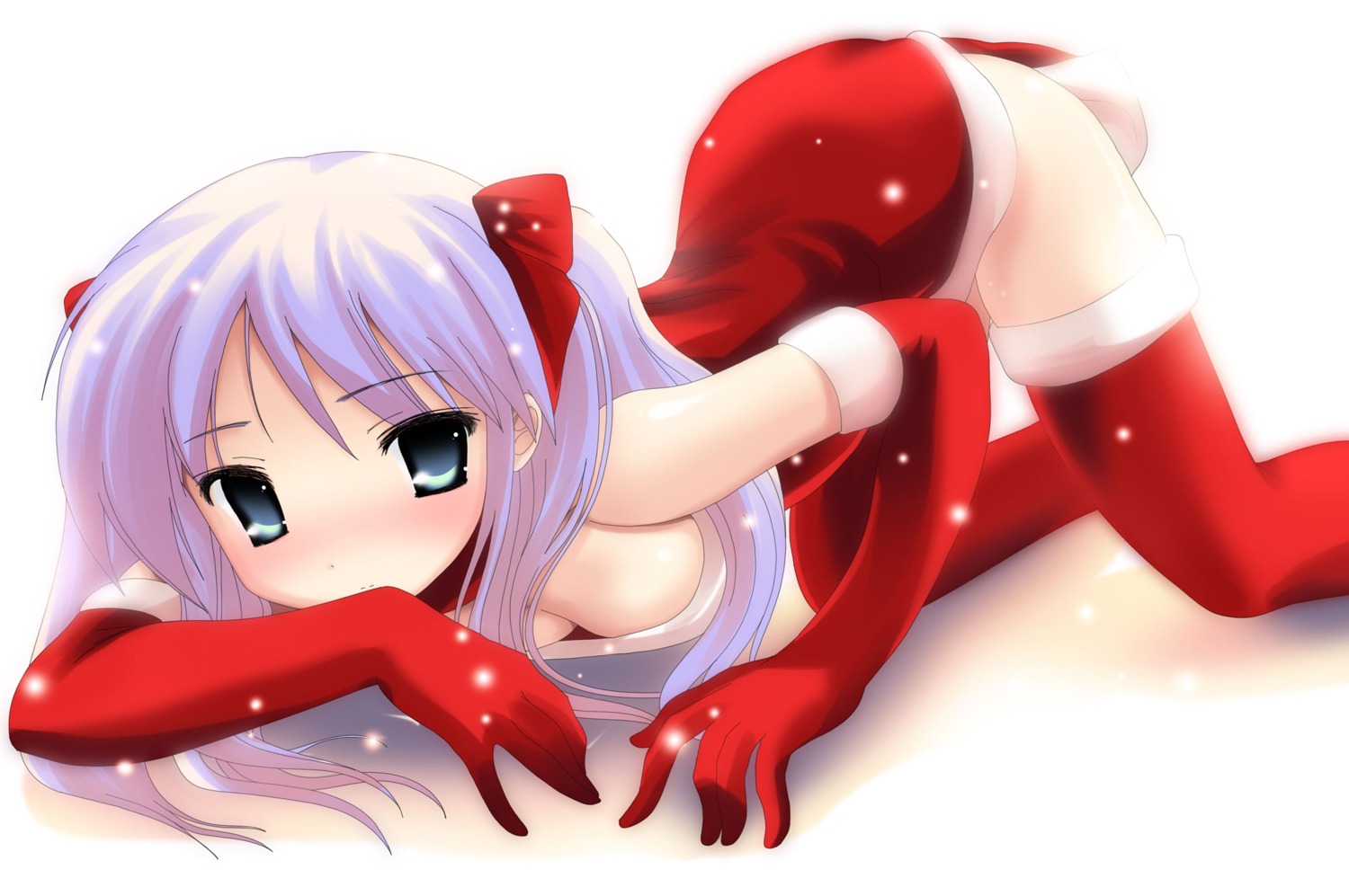 christmas cleavage hiiragi_kagami lucky_star namamo_nanase