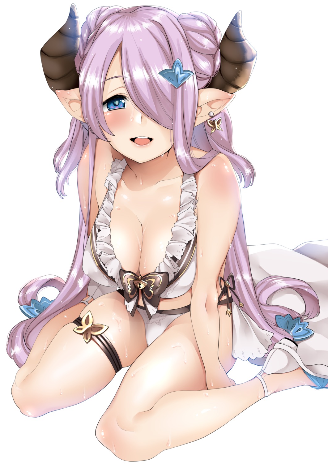 bikini cleavage garter granblue_fantasy heels horns karasuma_yayoi narumeia_(granblue_fantasy) pointy_ears swimsuits