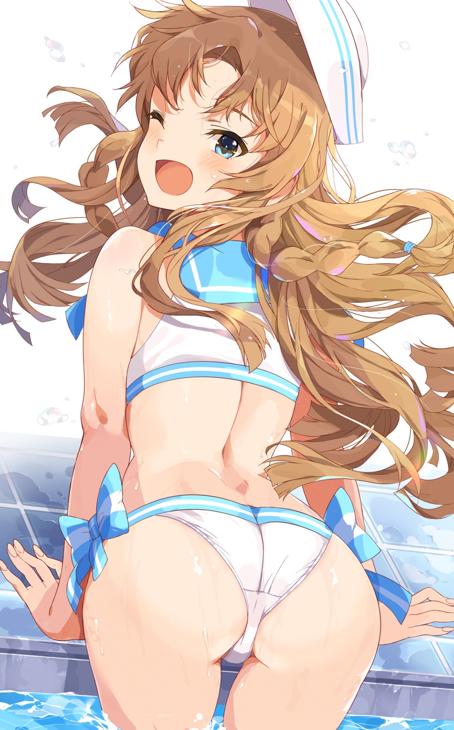 ass bikini kousaka_umi swimsuits tetsujin_momoko the_idolm@ster the_idolm@ster_million_live! wet