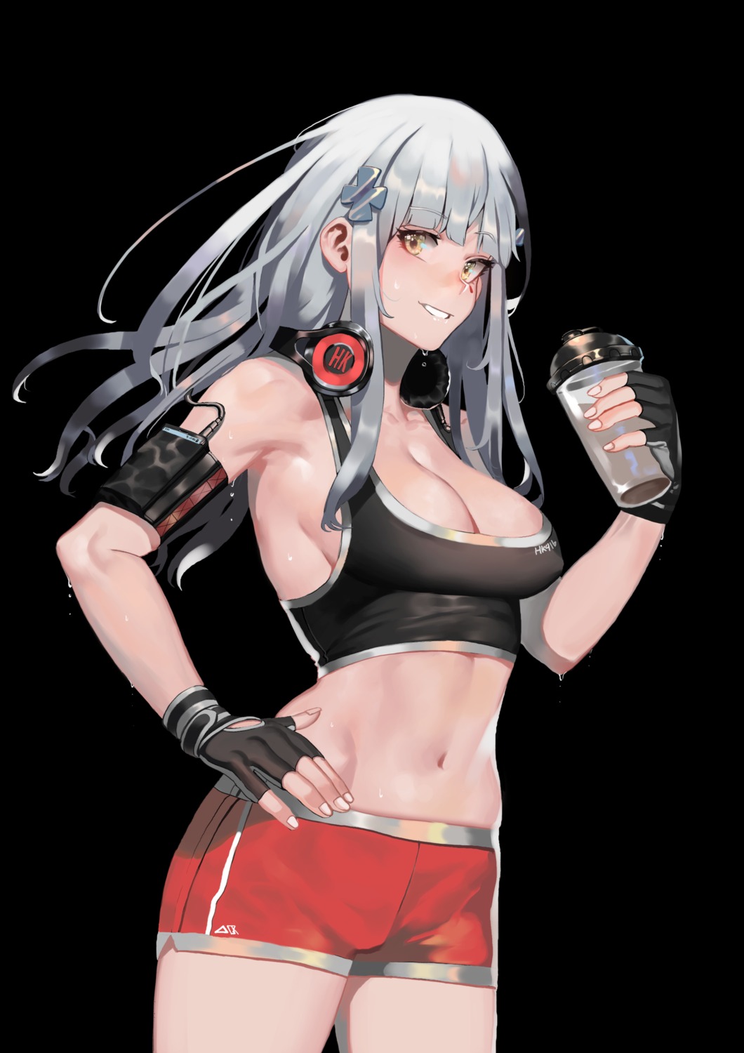 cleavage girls_frontline headphones hk416_(girls_frontline) ihobus no_bra