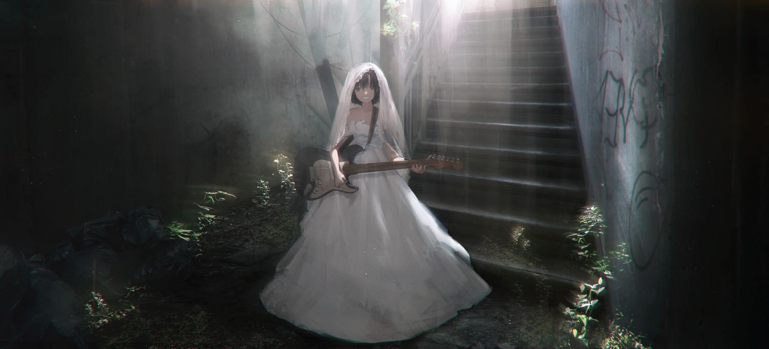 dress guitar lowrise wedding_dress